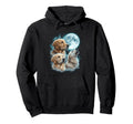 90S Golden Retriever Howling Moon Hip Hoodie - Aesthetic Graphic Men Women - T-Shirt, Sweatshirt, Hoodie
