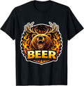 Beer Funny Bear With Deer Antlers Wordplay Merch - Adult & Kids T-Shirts, Sweatshirts & Hoodies apparel design preview 1