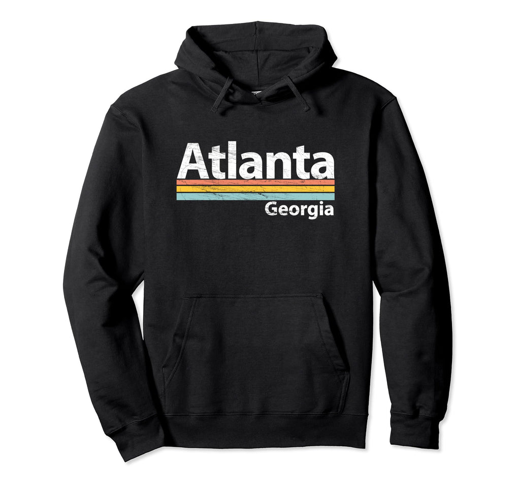Atlanta Georgia Worn Stripes Hoodie - Custom Art Print Men Women - T-Shirt, Sweatshirt, Hoodie