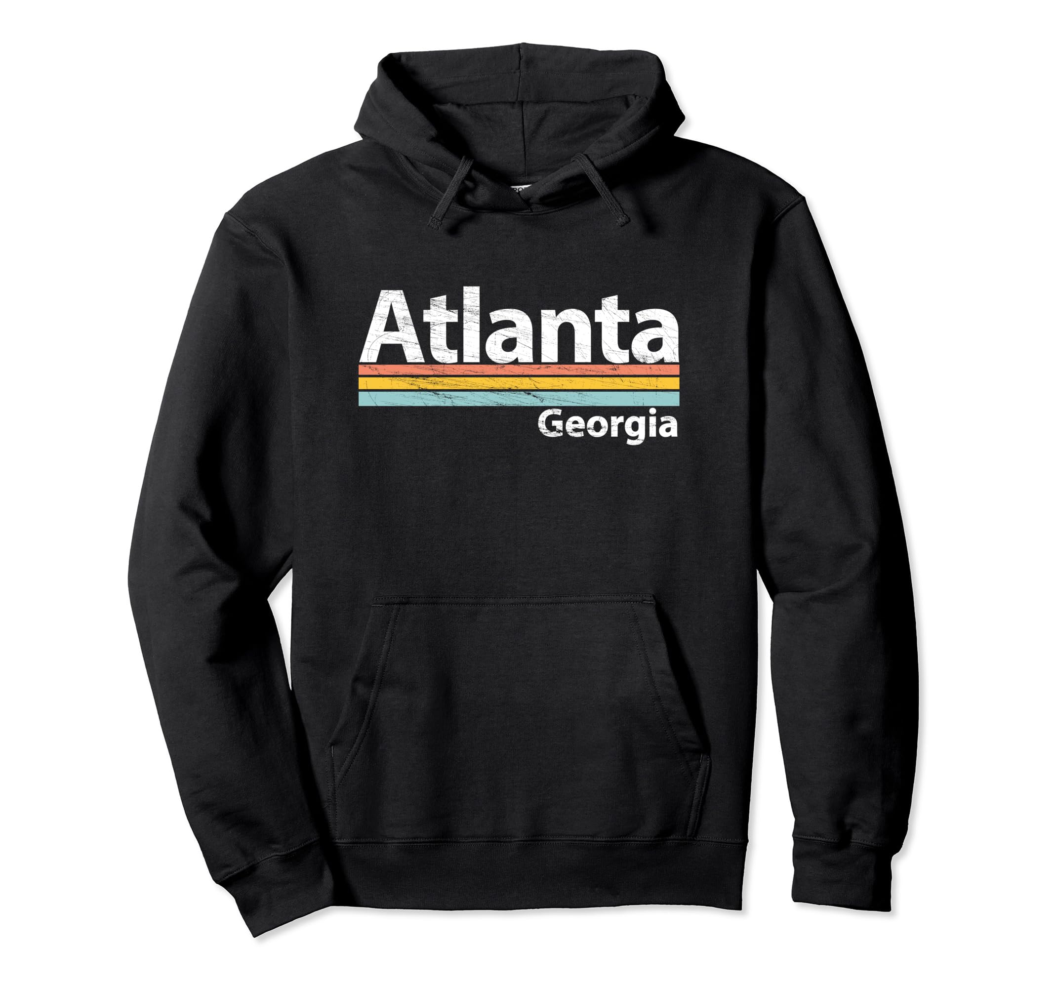 Atlanta Georgia Worn Stripes Hoodie - Custom Art Print Men Women - T-Shirt, Sweatshirt, Hoodie