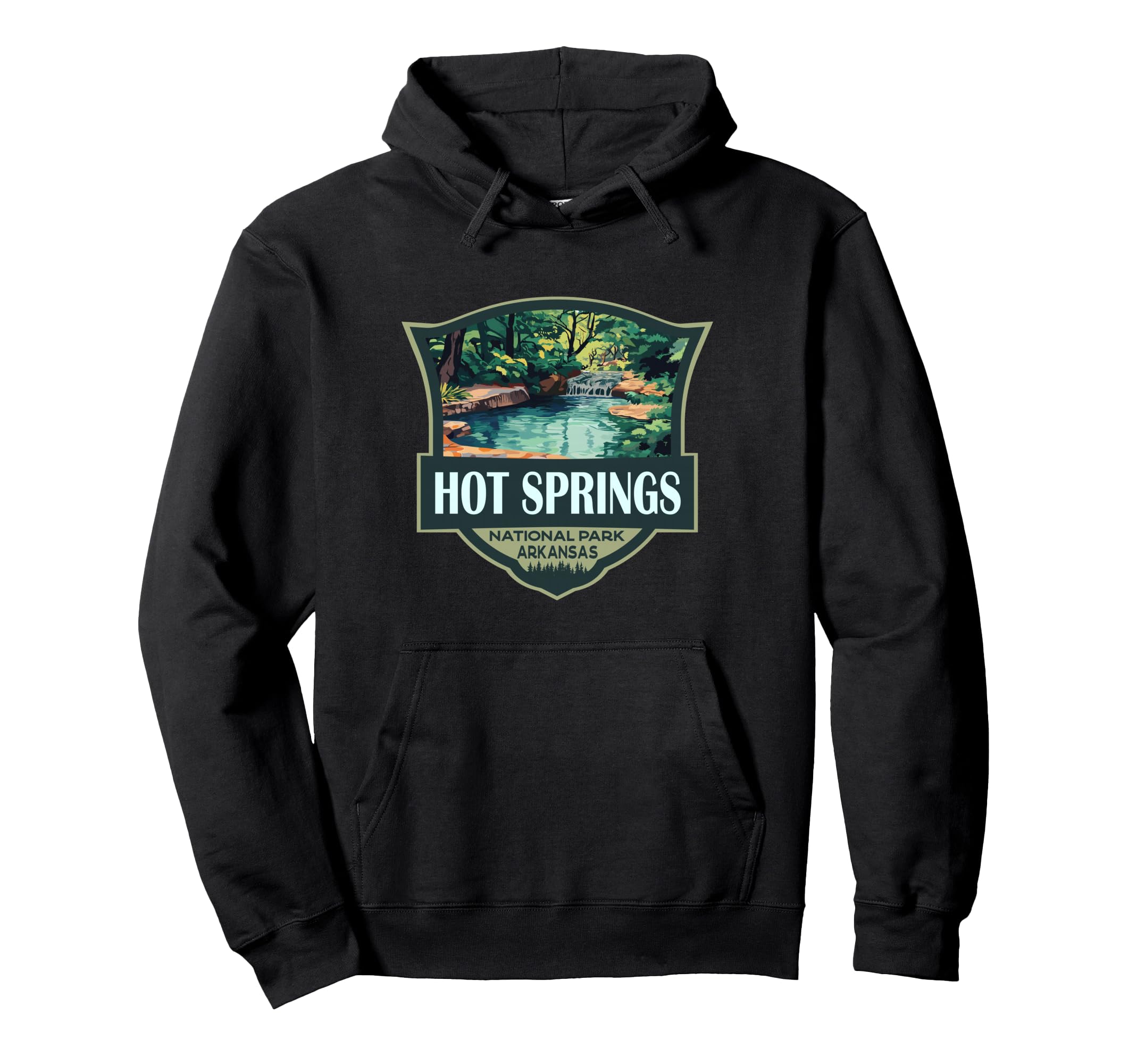 Hot Springs National Park Illustration Hoodie - Streetwear Style Unisex - T-Shirt, Sweatshirt, Hoodie