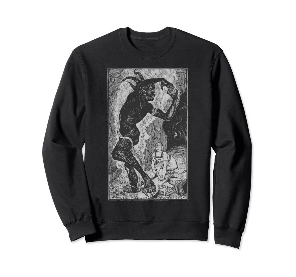 Dark Academia Gothic Horror Demon Sweatshirt - Graphic Print for Adults - T-Shirt, Sweatshirt, Hoodie