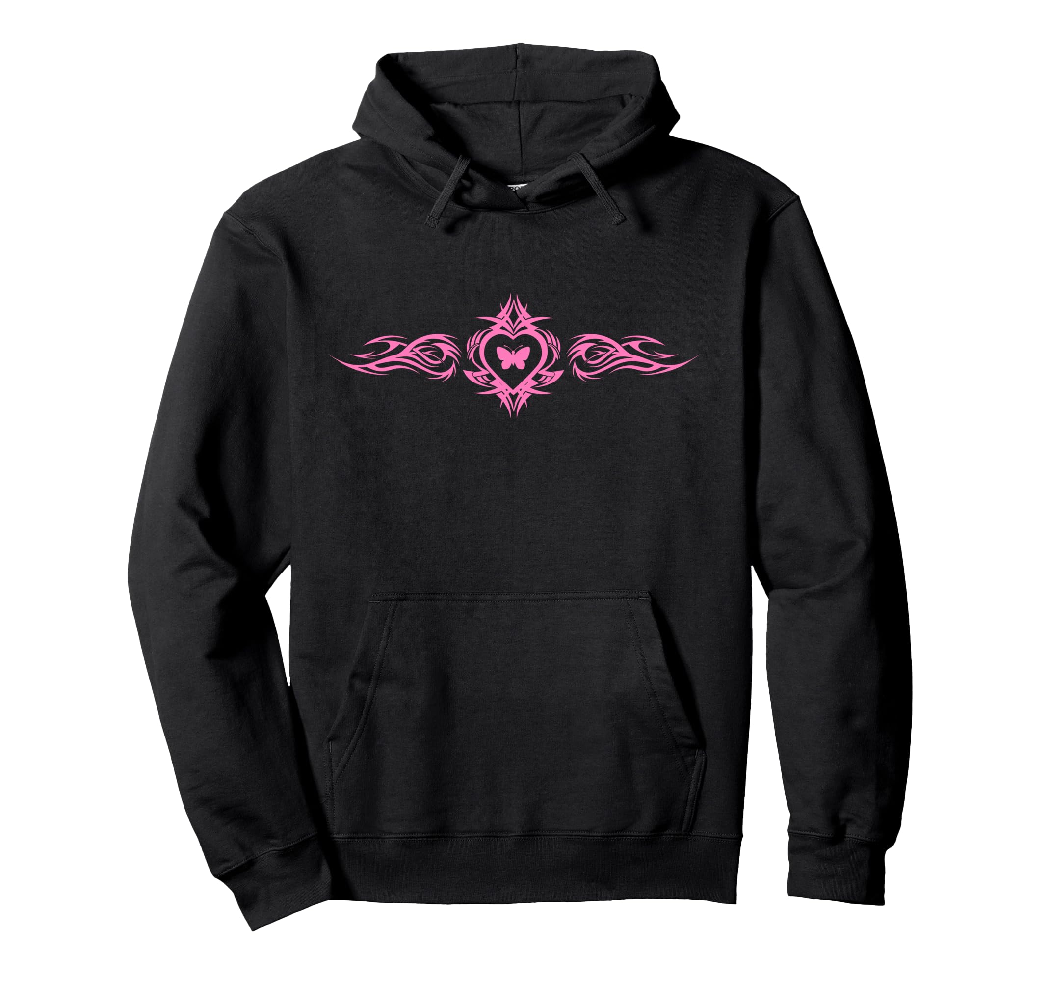 Butterfly Heart Tattoo Fairycore Y2K Grunge Hoodie - Trendy Graphic Unisex - T-Shirt, Sweatshirt, Hoodie