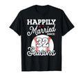 32Nd Wedding Anniversary Baseball T-Shirt - Trendy Graphic for Adults - T-Shirt, Sweatshirt, Hoodie