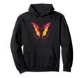 Y2K Glitch Butterfly Colorful Paint Drip Hoodie - Graphic Print for Adults - T-Shirt, Sweatshirt, Hoodie