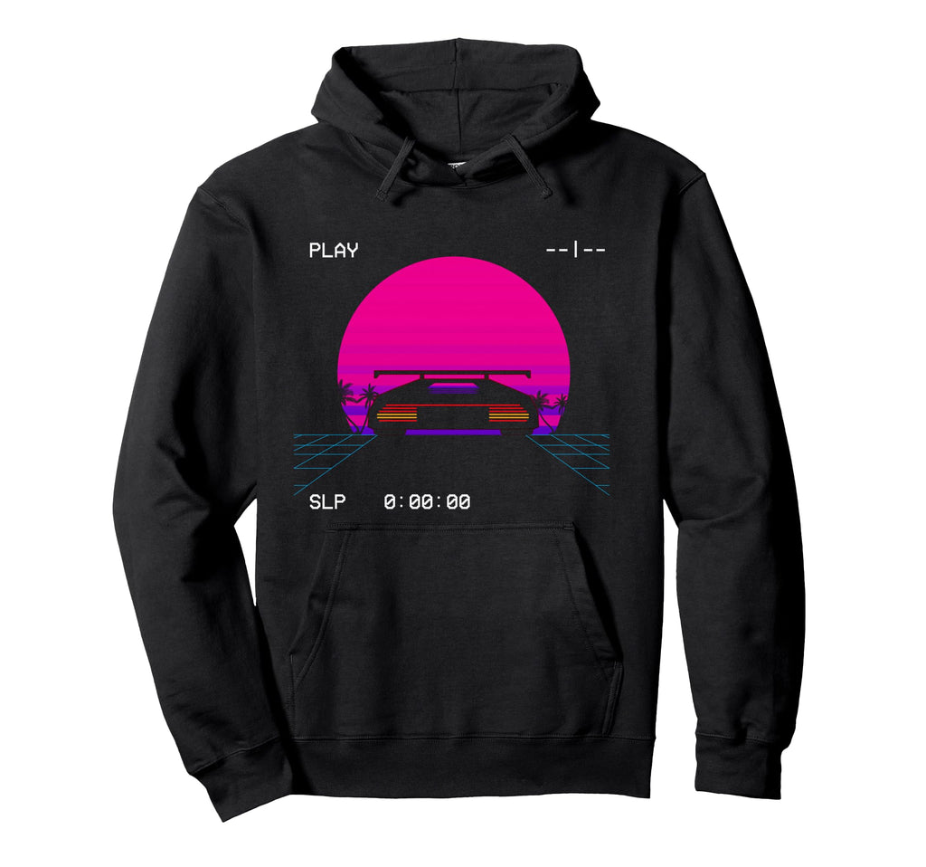 Retrowave Synthwave 80S Vaporwave Sun Hoodie - Minimalist Print Unisex - T-Shirt, Sweatshirt, Hoodie