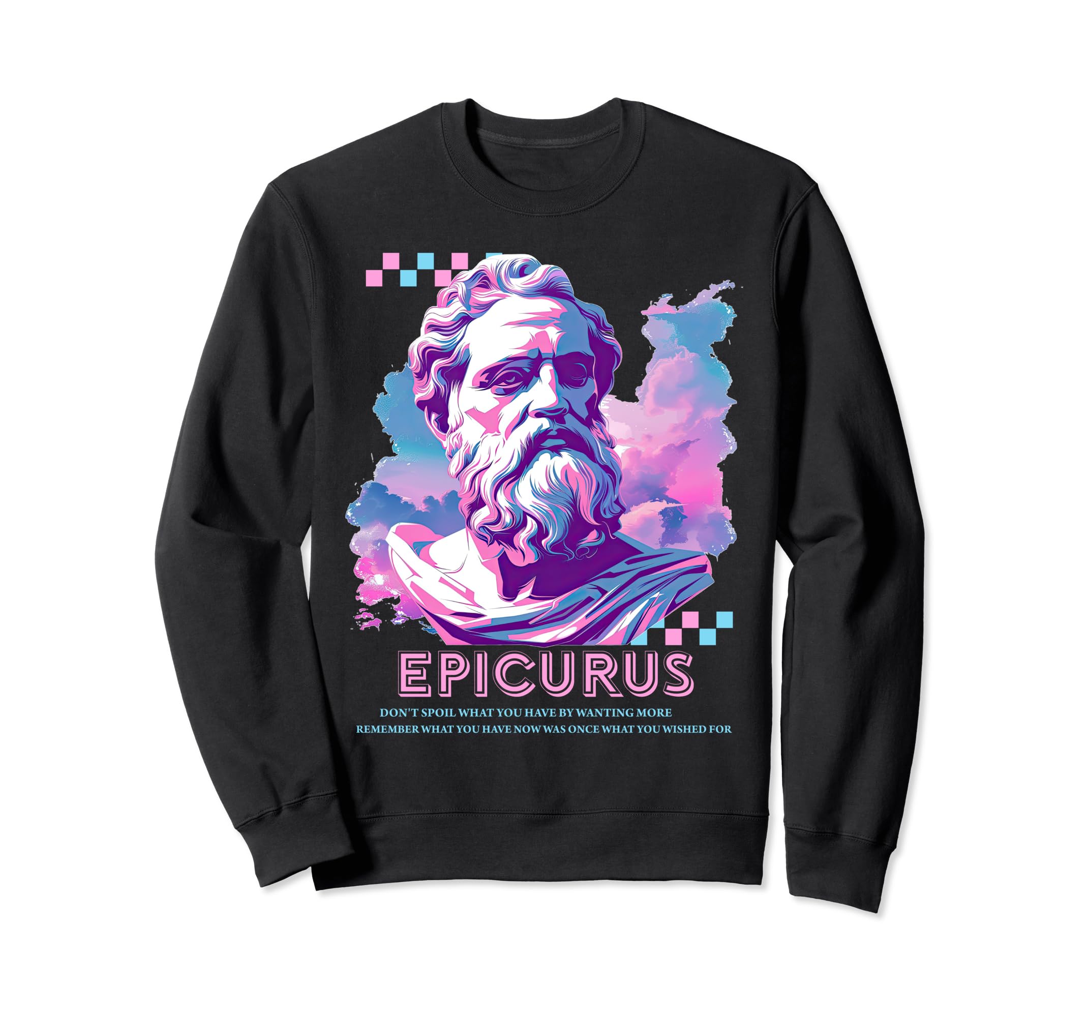 Stoic Philosopher Epicurus Y2K Sweatshirt - Trendy Graphic Unisex - T-Shirt, Sweatshirt, Hoodie