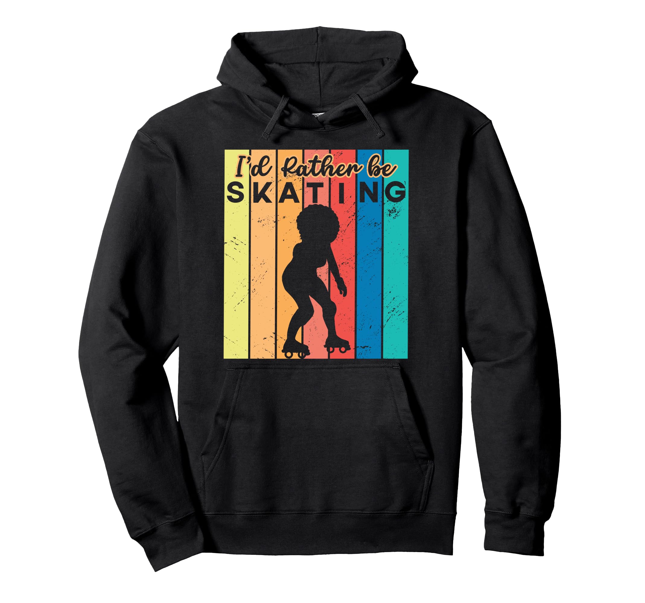 Roller Skating Skate 1970S Black Afro Hoodie - Streetwear Style Men Women - T-Shirt, Sweatshirt, Hoodie