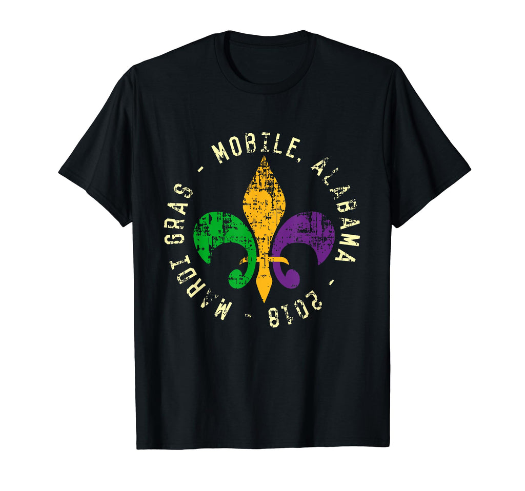 Mobile Alabama Mardi Gras Distressed T-Shirt - Aesthetic Graphic Men Women - T-Shirt, Sweatshirt, Hoodie