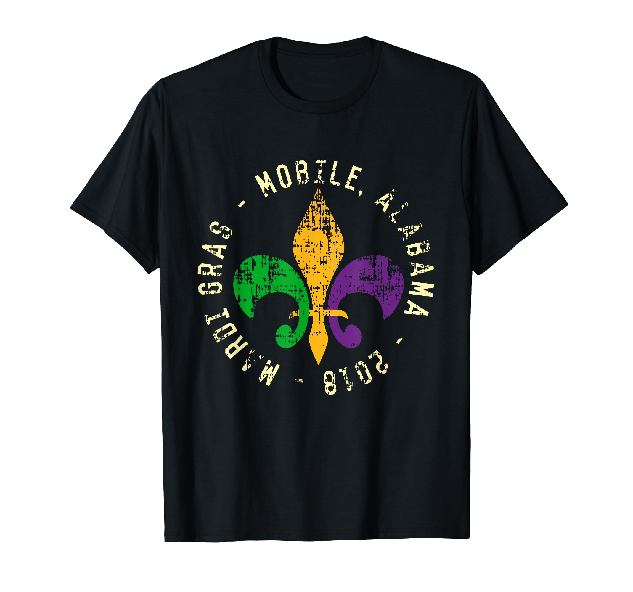 Mobile Alabama Mardi Gras Distressed T-Shirt - Aesthetic Graphic Men Women - T-Shirt, Sweatshirt, Hoodie