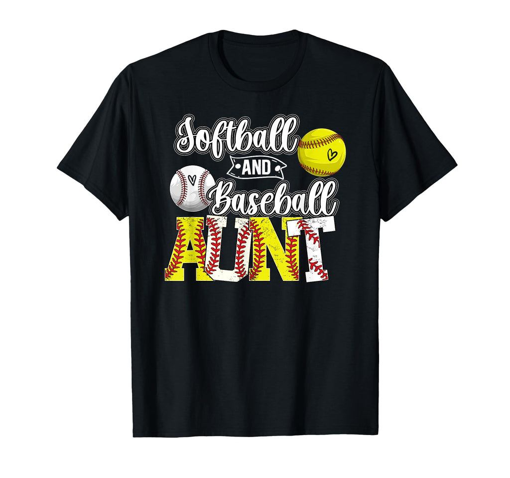Softball And Baseball Aunt Proud T-Shirt - Unique Graphic for Adults - T-Shirt, Sweatshirt, Hoodie