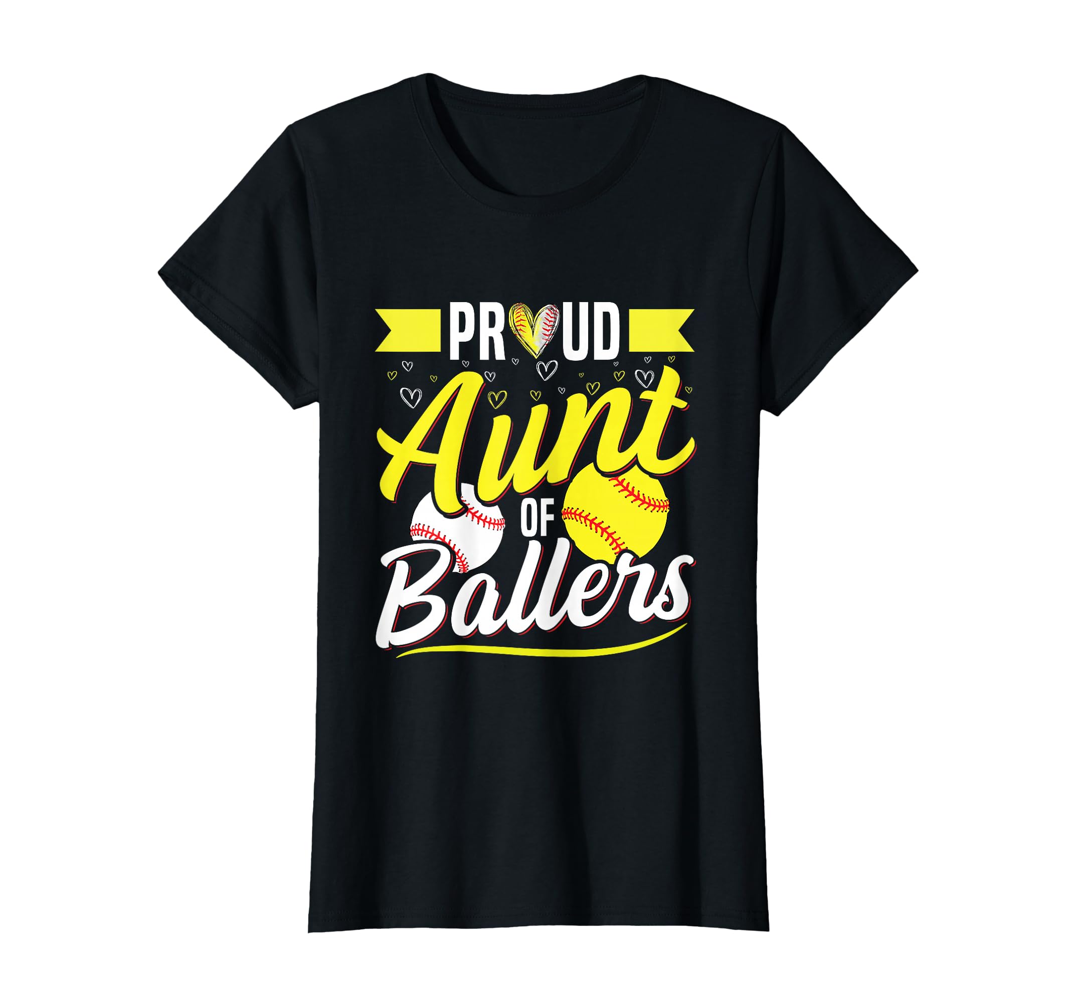 Ballers Aunt Baseball And Softball Player T-Shirt - Novelty Apparel Unisex - T-Shirt, Sweatshirt, Hoodie
