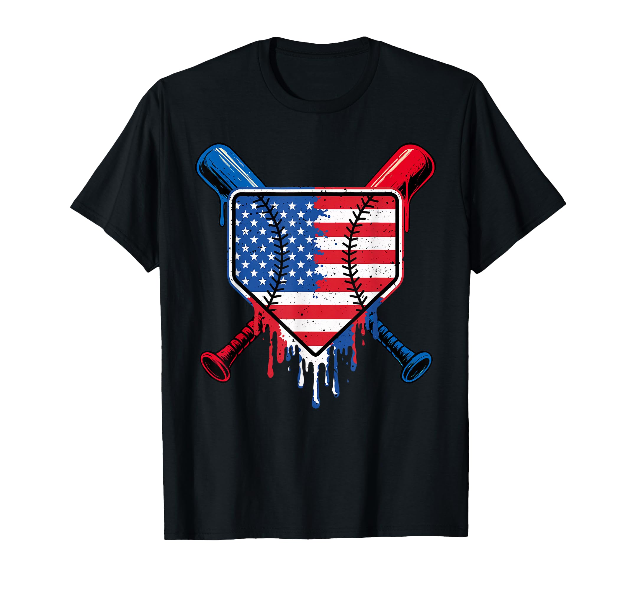 Baseball Drip Ice Cream Patriotic T-Shirt - Streetwear Style Men Women - T-Shirt, Sweatshirt, Hoodie