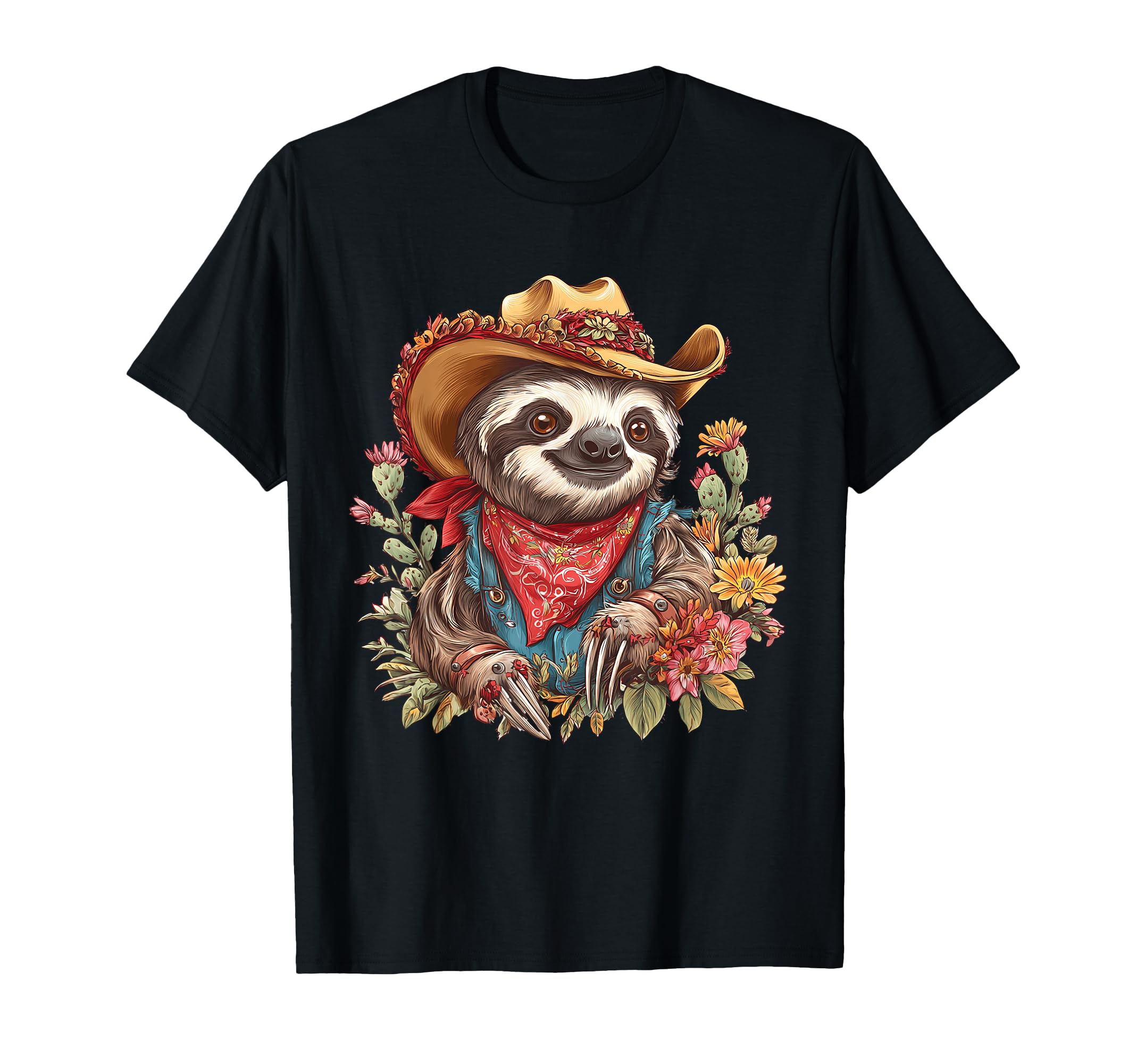 Sloth Cowboy Rodeo Cowgirl Western T-Shirt - Unique Graphic Men Women - T-Shirt, Sweatshirt, Hoodie