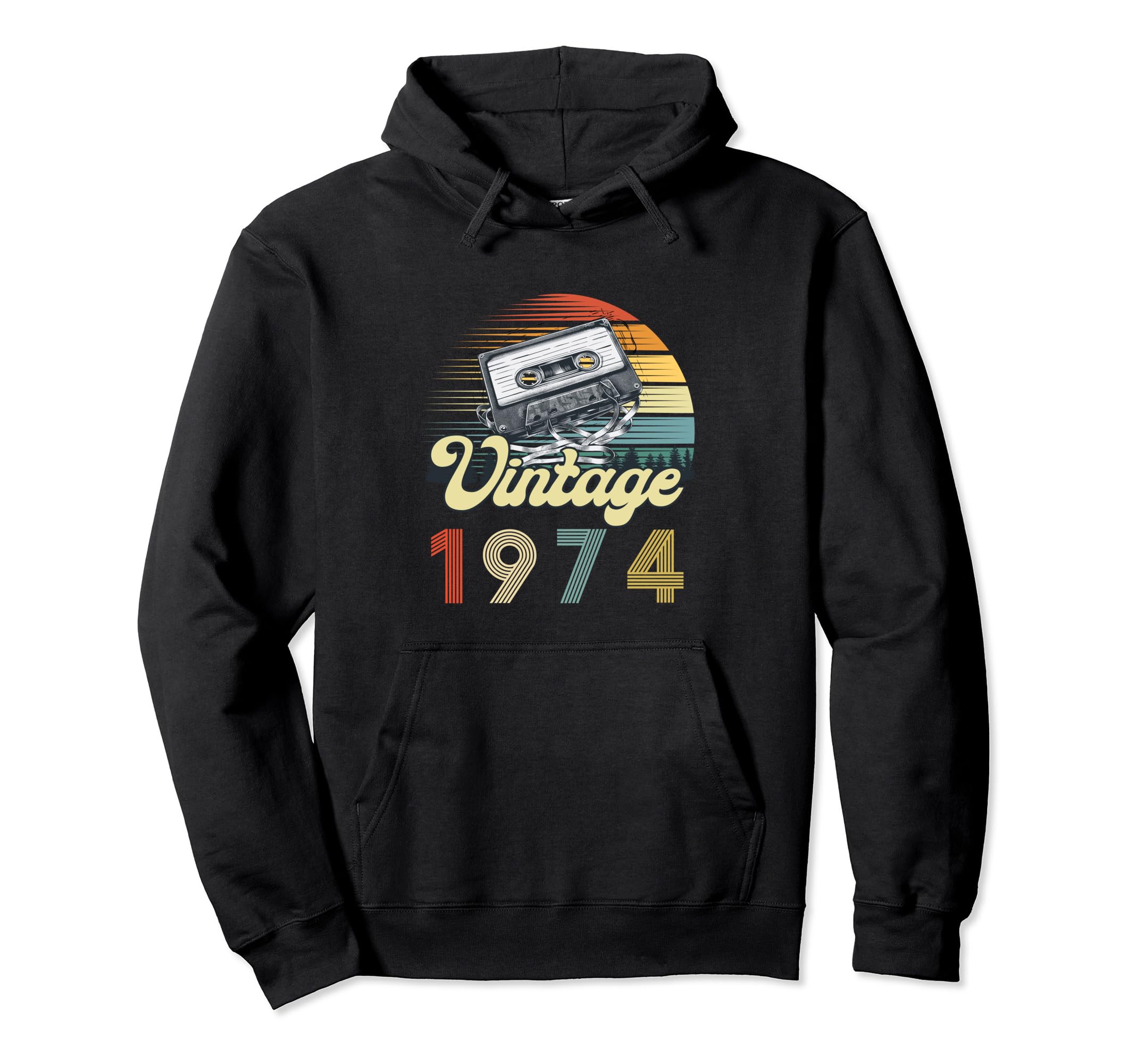 1974 Cassette Tape Nostalgia Hoodie - Aesthetic Graphic for Adults - T-Shirt, Sweatshirt, Hoodie