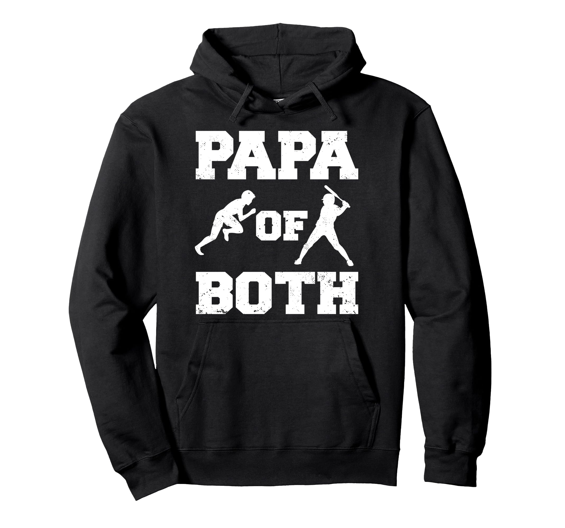 Papa Both Funny Baseball And Track And Hoodie - Novelty Apparel for Adults - T-Shirt, Sweatshirt, Hoodie
