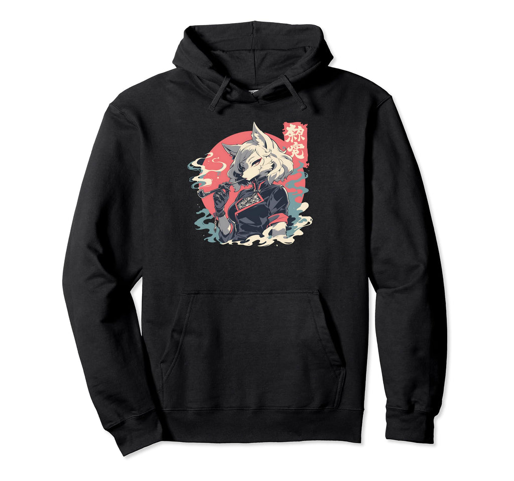 Goth Grunge Demon Anime Furry Wolf Hoodie - Minimalist Print Men Women - T-Shirt, Sweatshirt, Hoodie