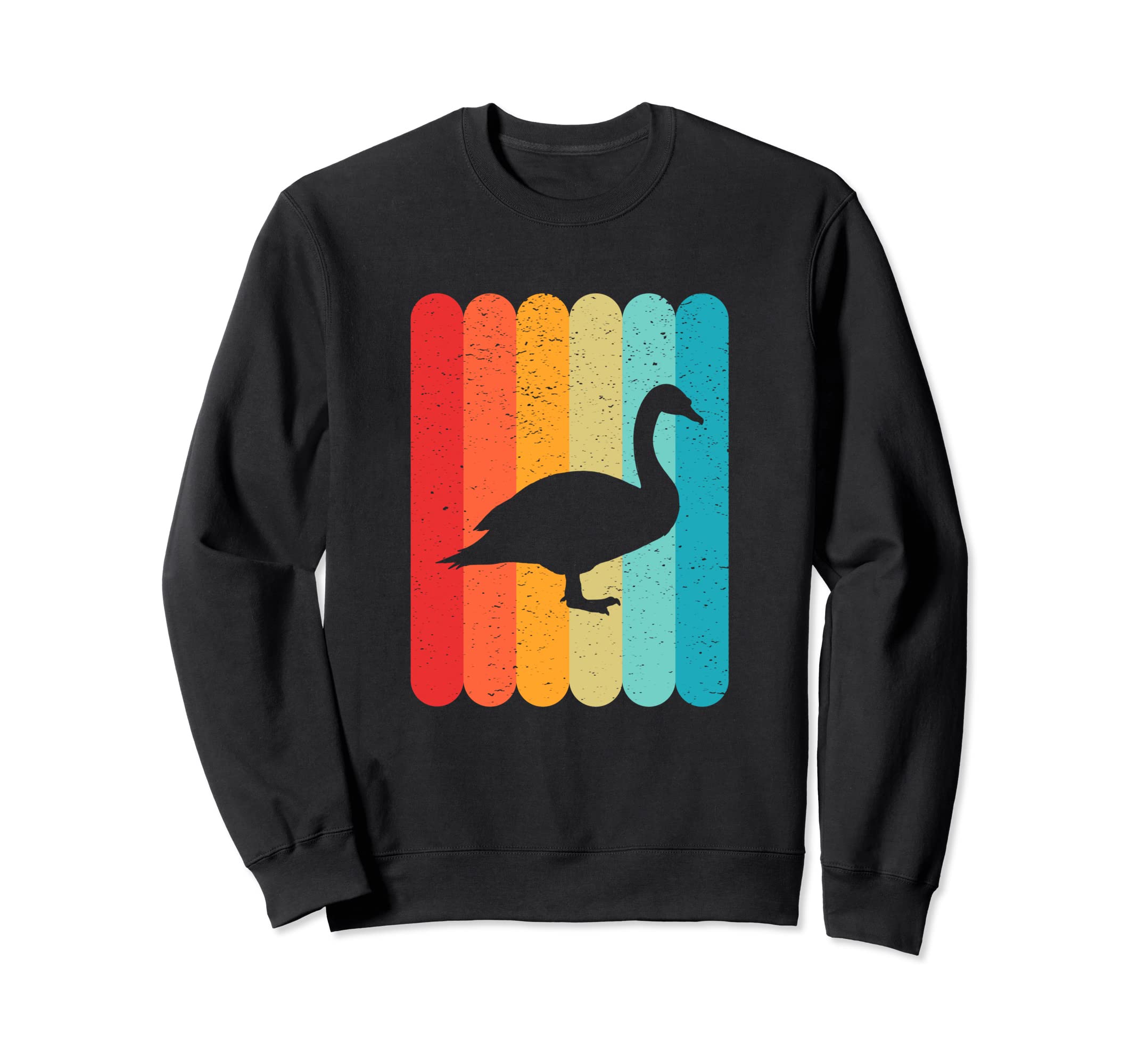 Swan Silhouette Lines 70S 80S Sweatshirt - Graphic Print for Adults - T-Shirt, Sweatshirt, Hoodie
