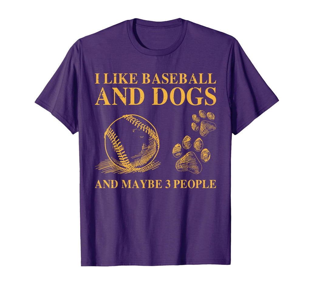 I Like Baseball And Dogs And Maybe 3 T-Shirt - Minimalist Print Unisex - T-Shirt, Sweatshirt, Hoodie