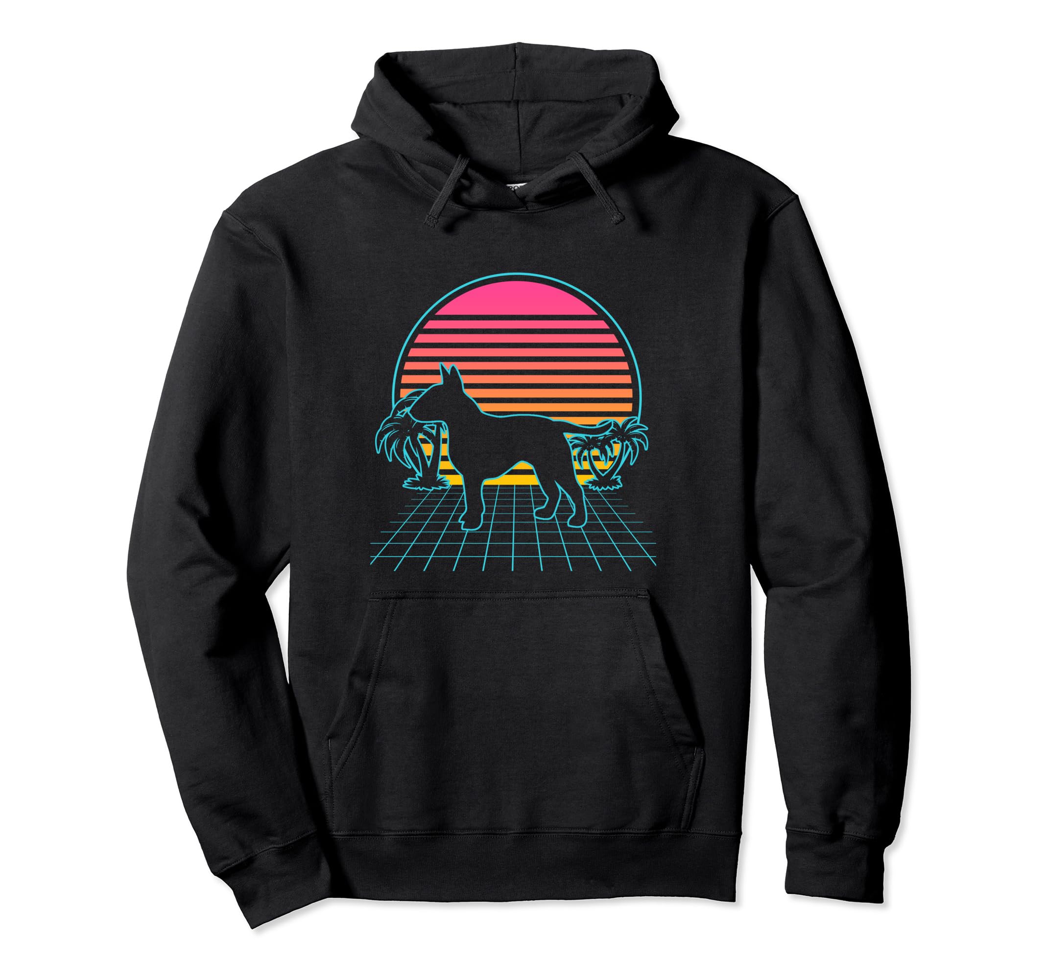 Bull Terrier 80S Vaporwave Aesthetic Hoodie - Unique Graphic for Adults - T-Shirt, Sweatshirt, Hoodie