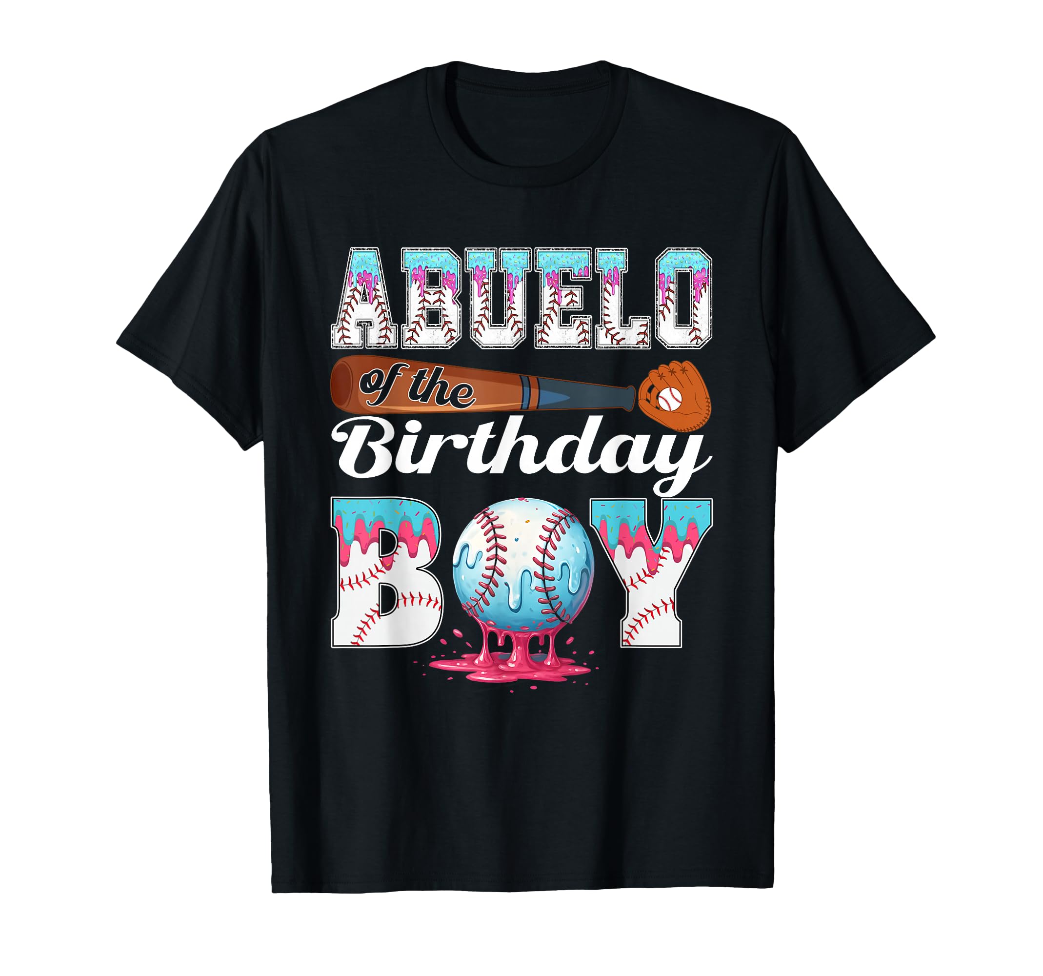 Baseball Ice Cream Drip Abuelo Birthday T-Shirt - Minimalist Print Unisex - T-Shirt, Sweatshirt, Hoodie