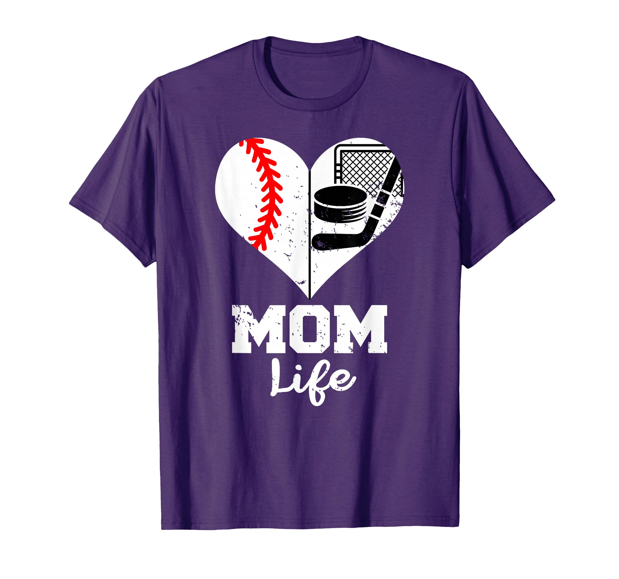 Mom Life Heart Funny Baseball Hockey T-Shirt - Aesthetic Graphic Men Women - T-Shirt, Sweatshirt, Hoodie