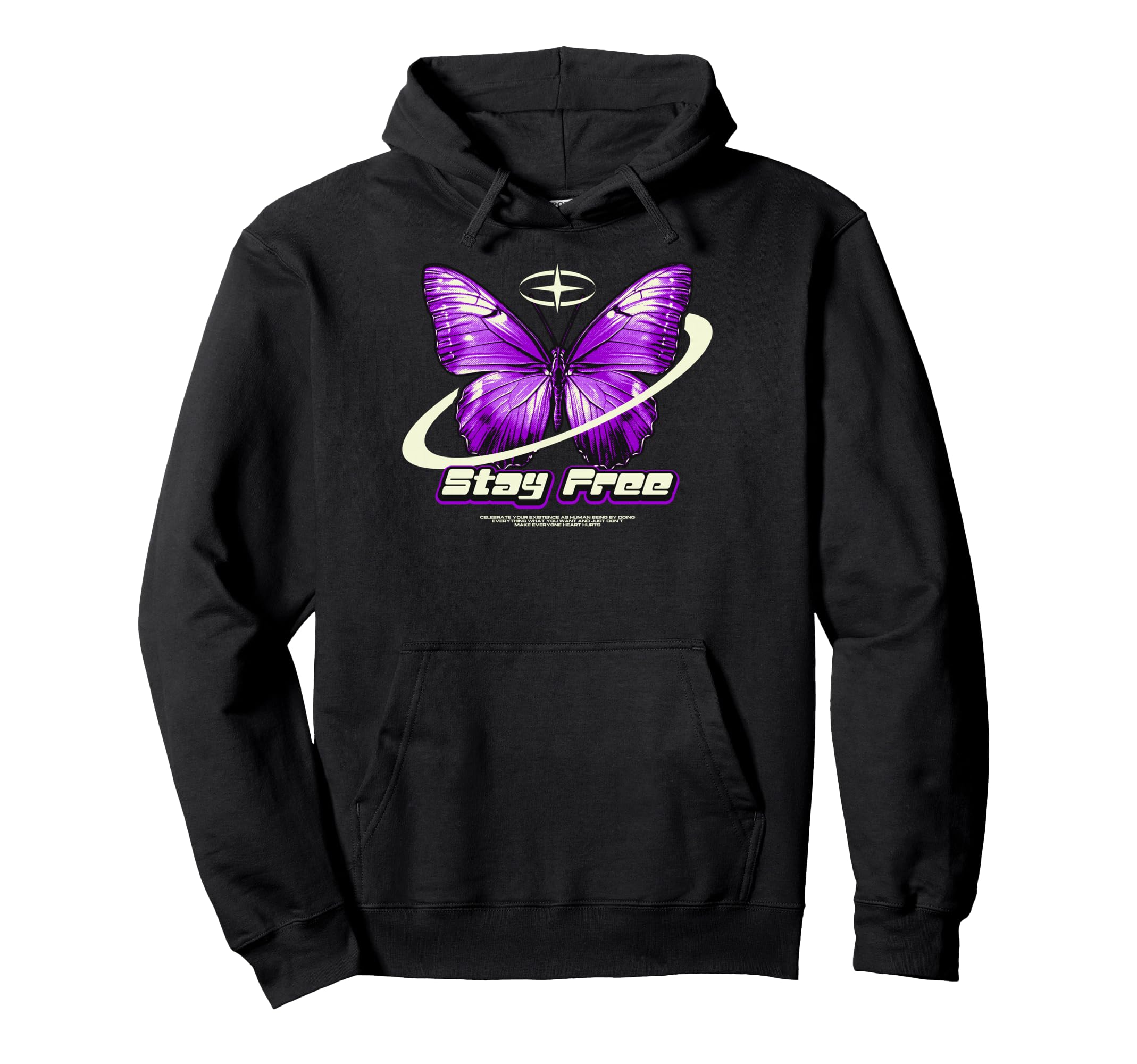 Y2K Butterfly Bold Urban Graffiti Hoodie - Trendy Graphic Men Women - T-Shirt, Sweatshirt, Hoodie