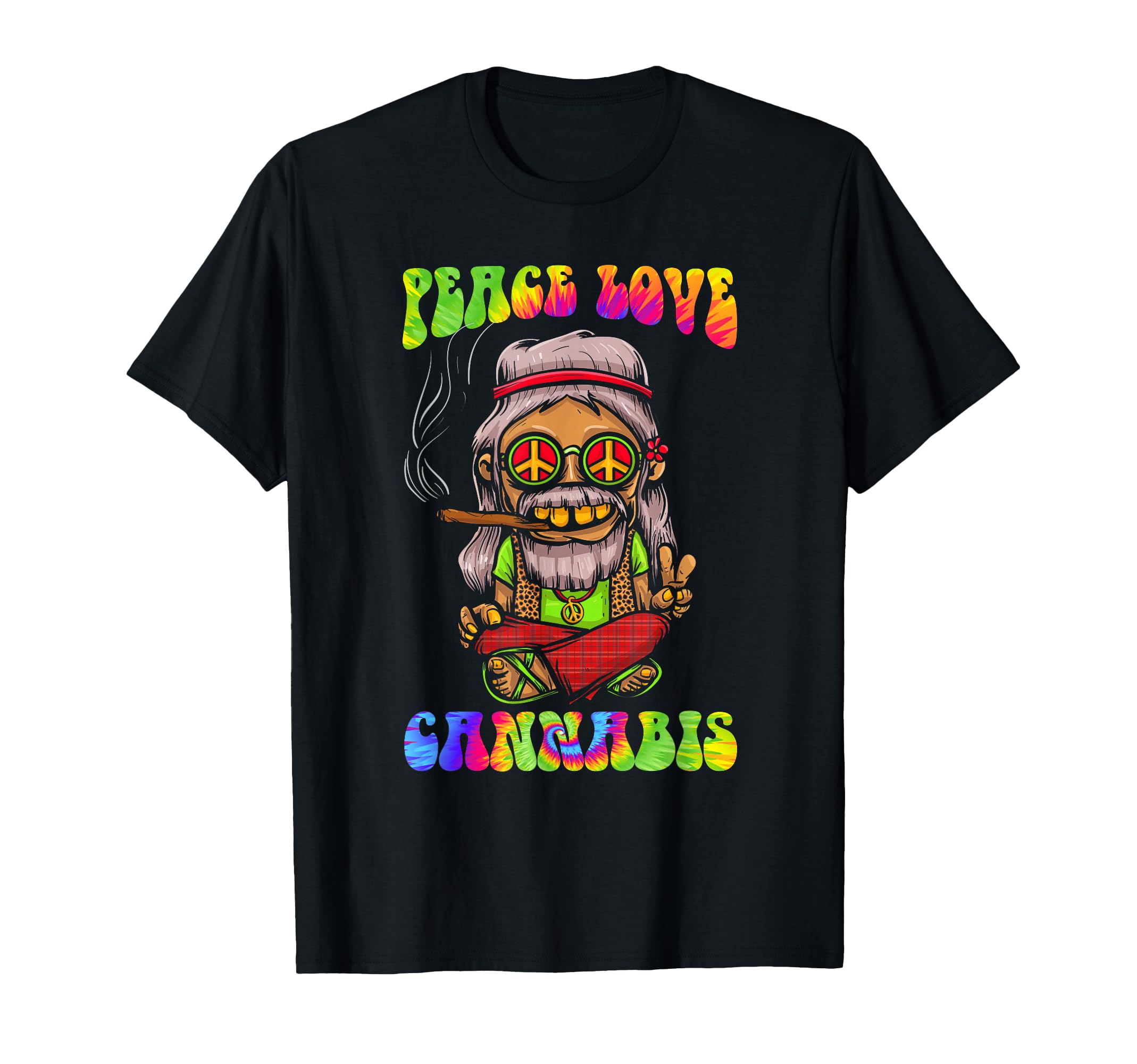 Hippie Love Weed Marijuana Cannabis T-Shirt - Graphic Print Men Women - T-Shirt, Sweatshirt, Hoodie