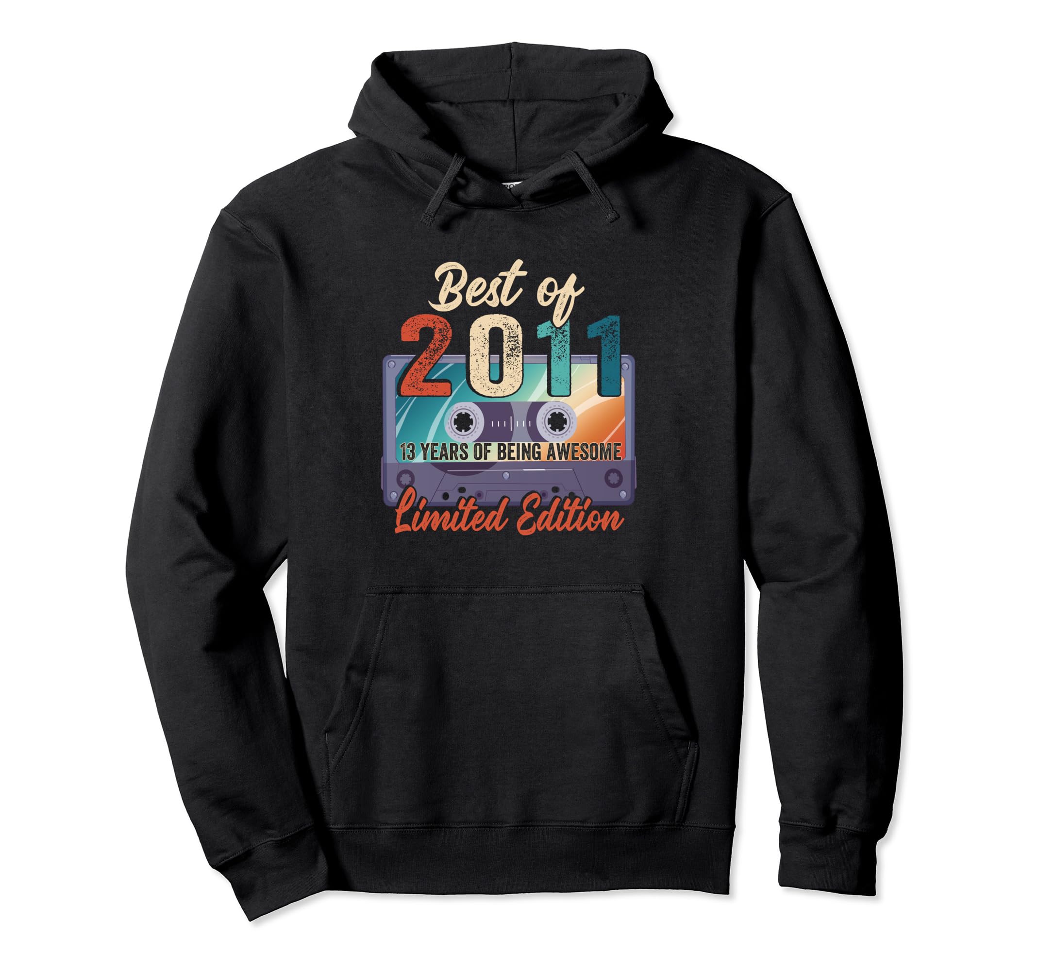 Best 2011 13Th Birthday Cassette Hoodie - Casual Everyday Wear for Adults - T-Shirt, Sweatshirt, Hoodie