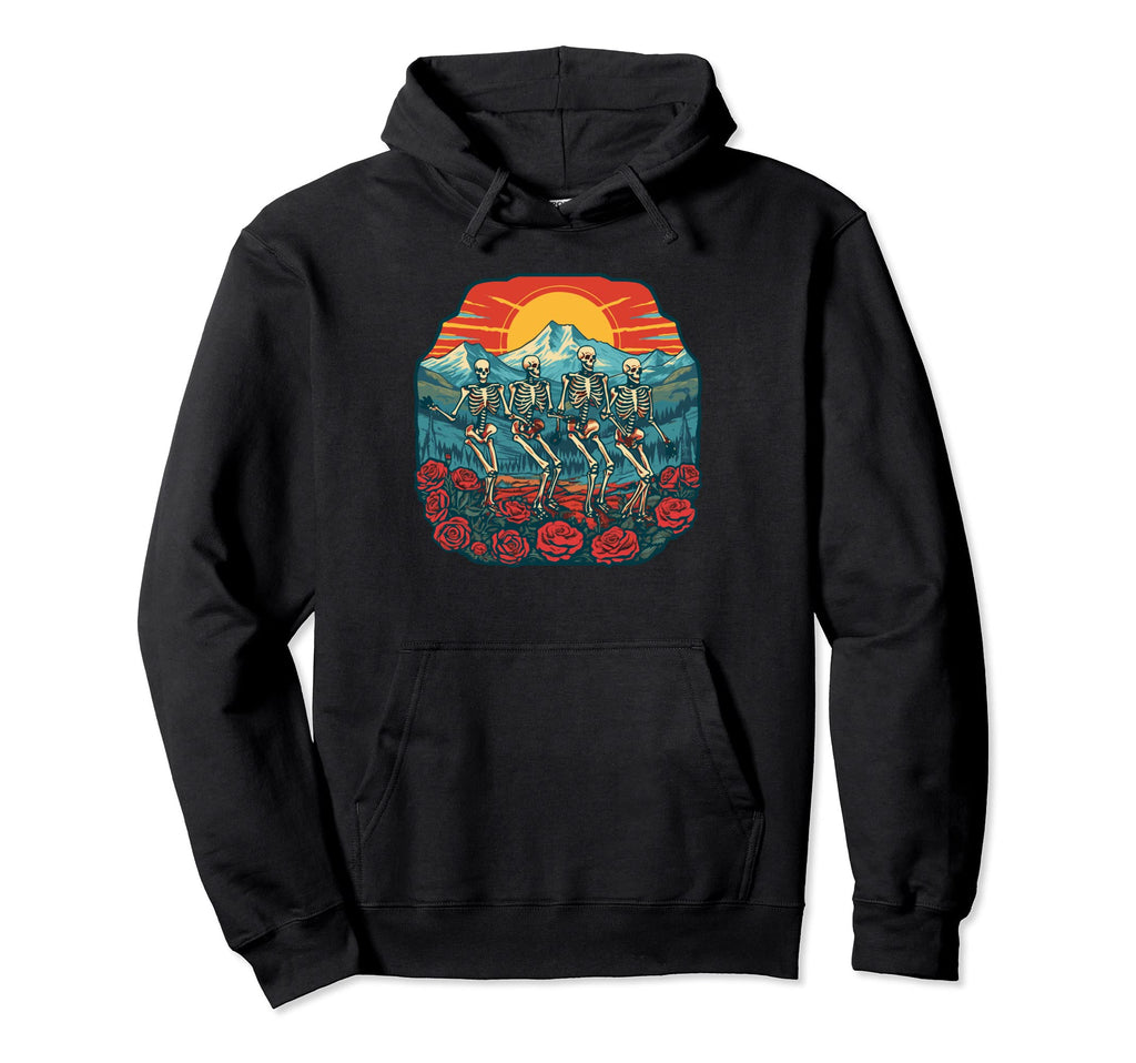 Hippie Skeleton Rock Band 60S Album Hoodie - Streetwear Style Unisex - T-Shirt, Sweatshirt, Hoodie