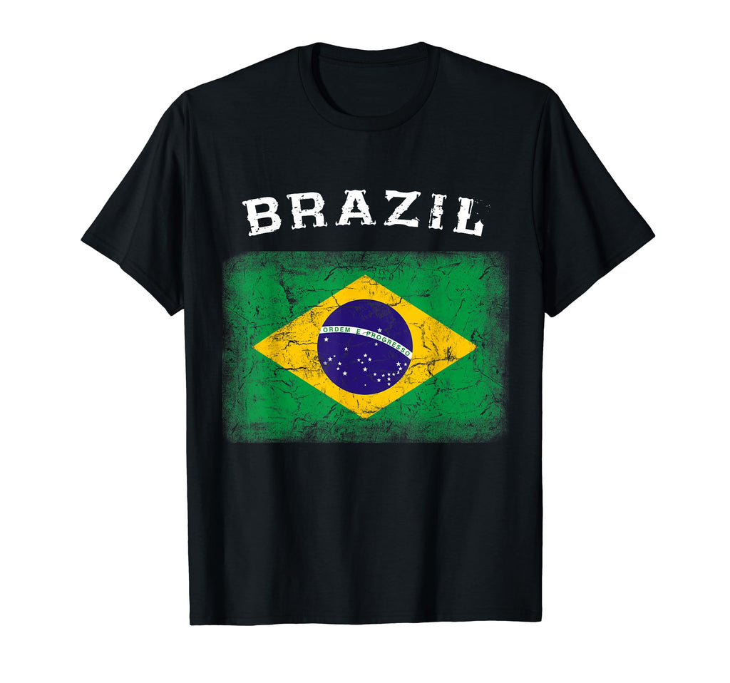 Brazil Flag Distressed Flag Brazil T-Shirt - Graphic Print Unisex - T-Shirt, Sweatshirt, Hoodie