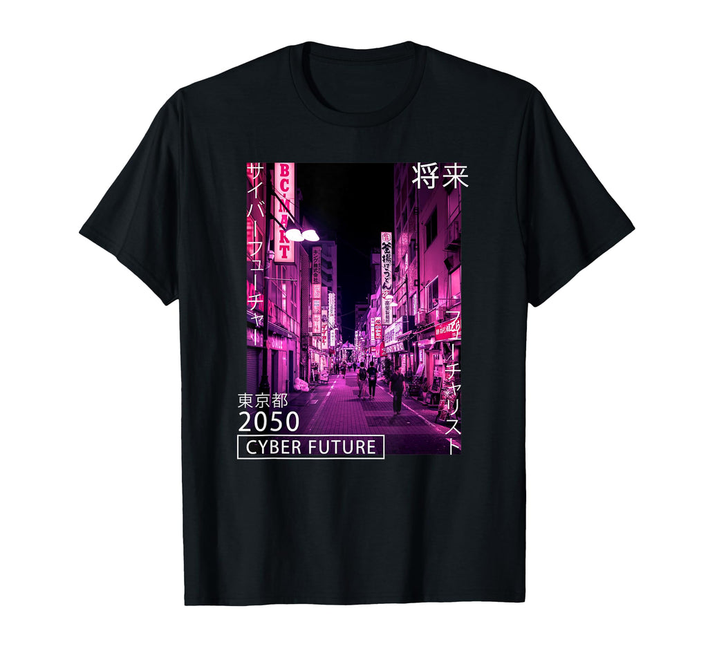 Japanese Aesthetic Cyber Future T-Shirt - Fun Novelty Design for Adults - T-Shirt, Sweatshirt, Hoodie