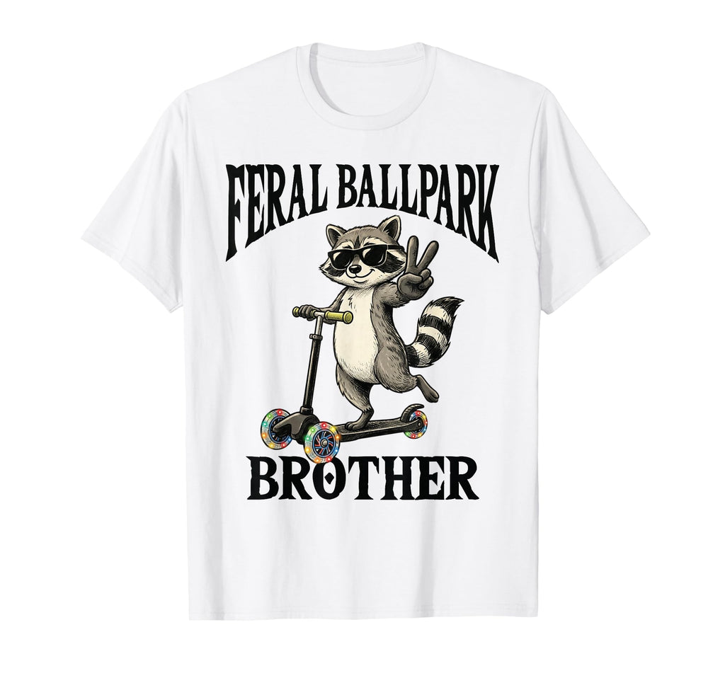 Raccoon And Scooter Feral Ballpark Brother T-Shirt - Trendy Graphic Unisex - T-Shirt, Sweatshirt, Hoodie