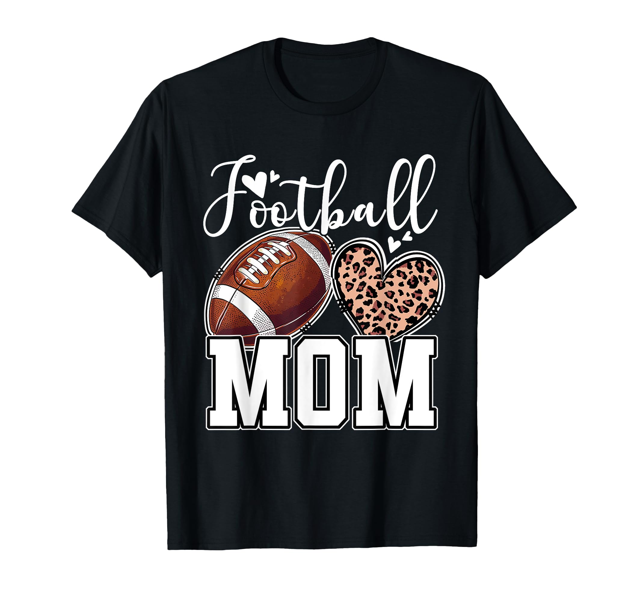 Football Mom Mother Leopard Basketball T-Shirt - Graphic Print Men Women - T-Shirt, Sweatshirt, Hoodie