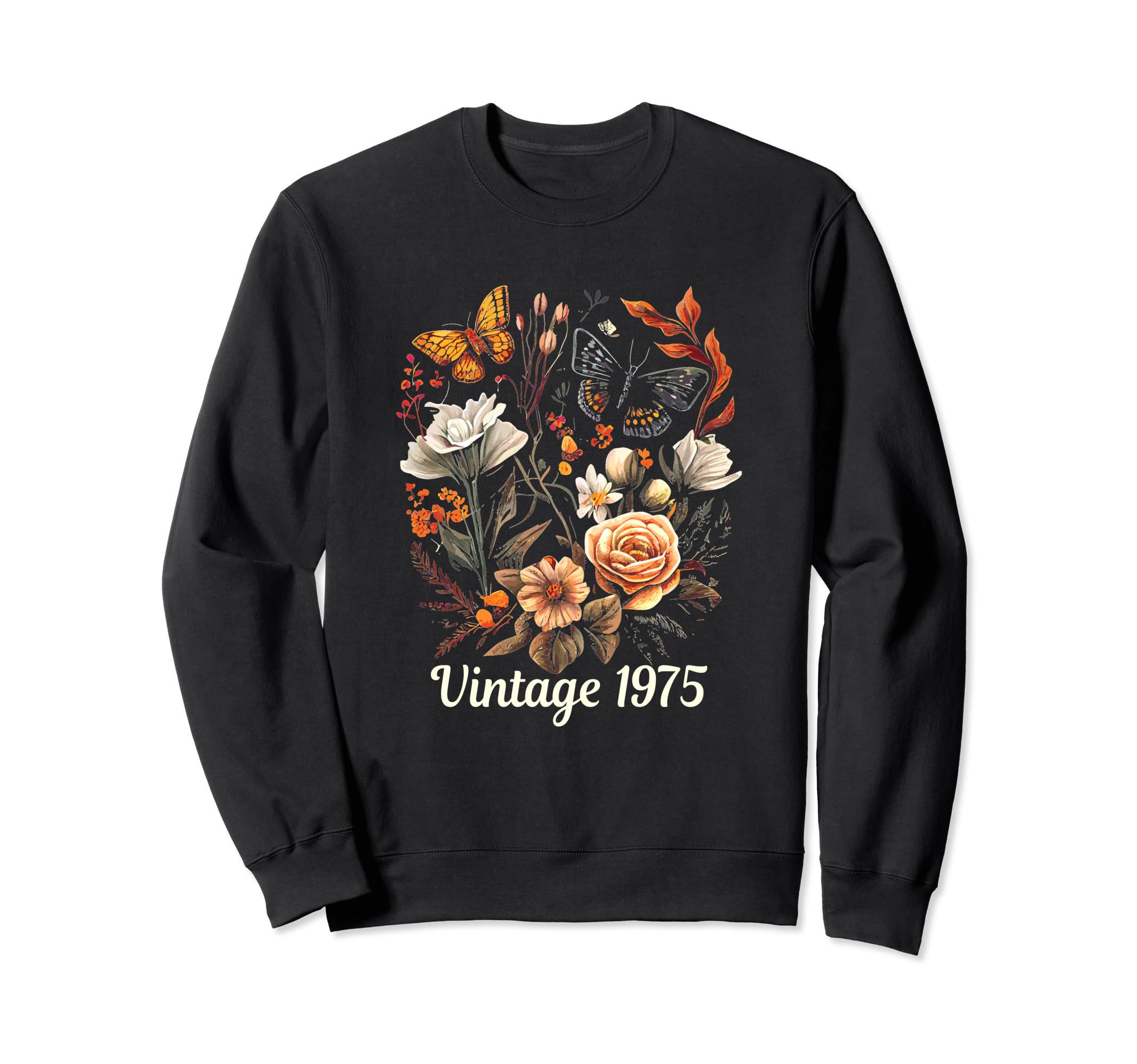 1975 Boho Rose Floral Flower Sweatshirt - Minimalist Print Men Women - T-Shirt, Sweatshirt, Hoodie