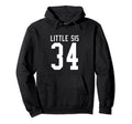 Number 34 Little Sis Biggest Fan Football Hoodie - Trendy Graphic Unisex - T-Shirt, Sweatshirt, Hoodie