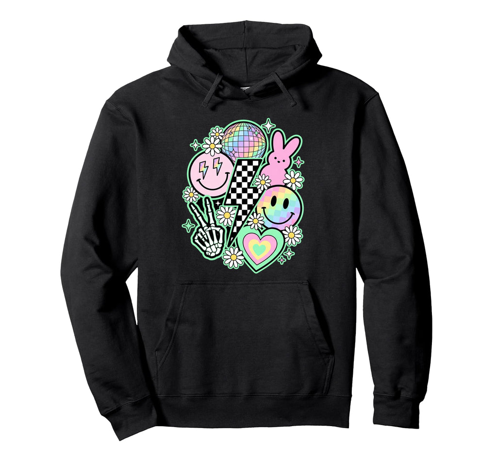 Pastel Groovy Y2K Aesthetic Easter Hoodie - Casual Everyday Wear Men Women - T-Shirt, Sweatshirt, Hoodie