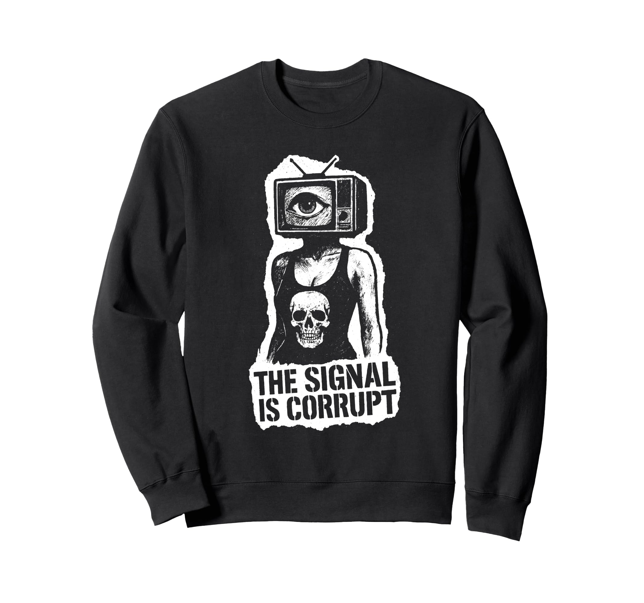 Punk Rock Skull 80S 90S Grunge Sweatshirt - Streetwear Style for Adults - T-Shirt, Sweatshirt, Hoodie