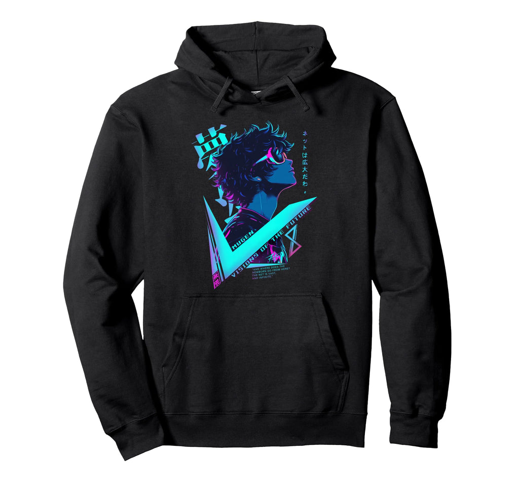 Japanese Cyberpunk Vaporwave Hoodie - Minimalist Print for Adults - T-Shirt, Sweatshirt, Hoodie