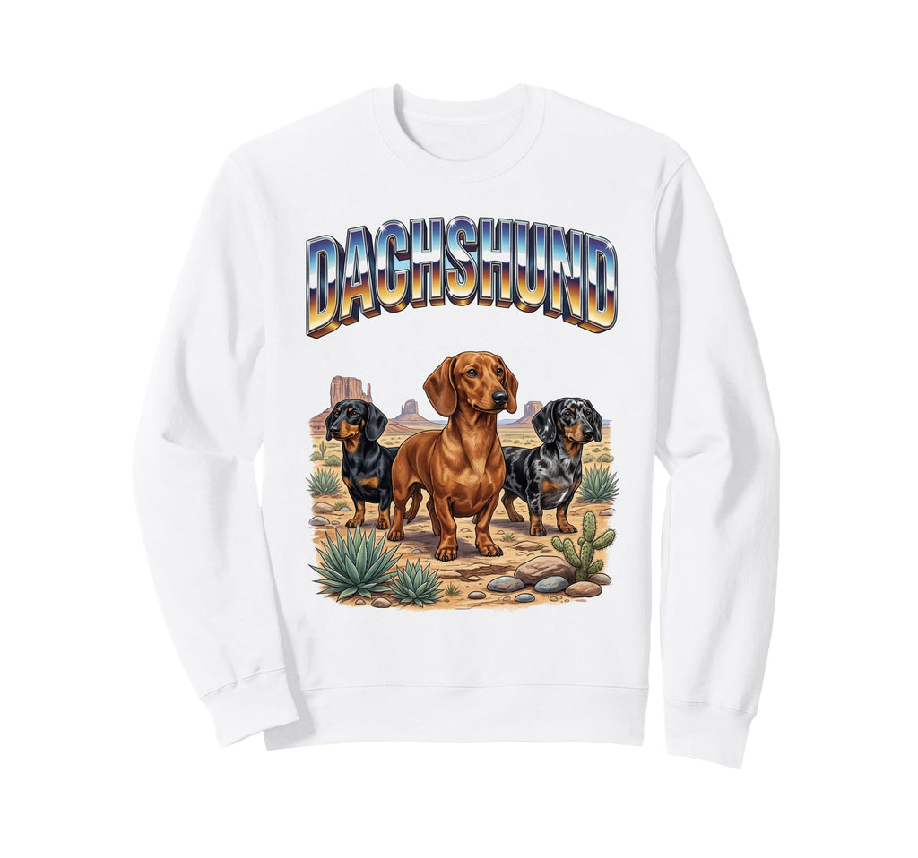 Dachshund Dog Lover 80S Dachshund Sweatshirt - Fun Novelty Design Unisex - T-Shirt, Sweatshirt, Hoodie