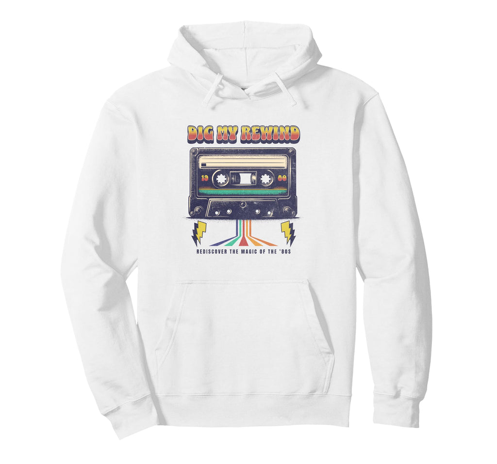 Dig My Rewind 80S Cassette Tape Music Hoodie - Minimalist Print Men Women - T-Shirt, Sweatshirt, Hoodie