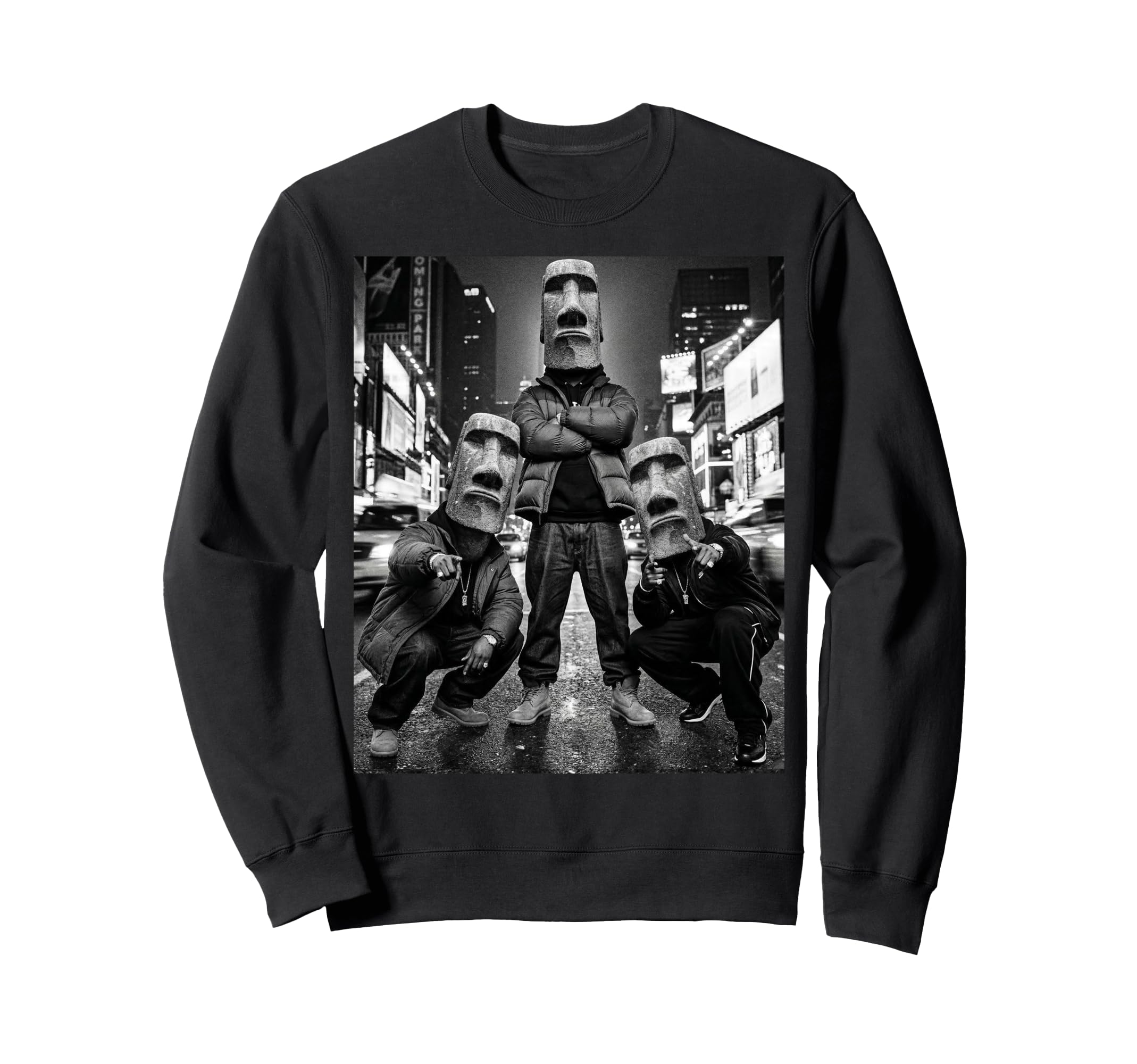 Y2K Easter Island Head Rappers Album Sweatshirt - Graphic Print Men Women - T-Shirt, Sweatshirt, Hoodie