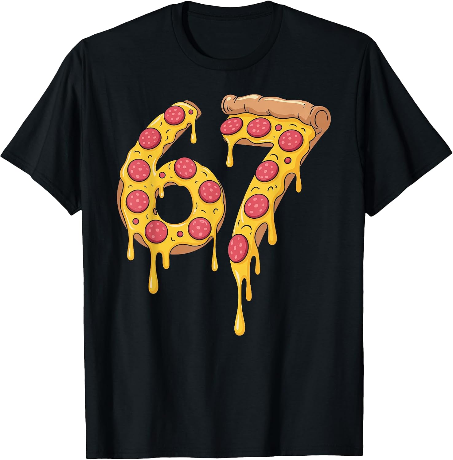 Pizza Lover 6 7 Meme Funny Apparel - Adult & Kids T-Shirts, Sweatshirts & Hoodies apparel design preview 1