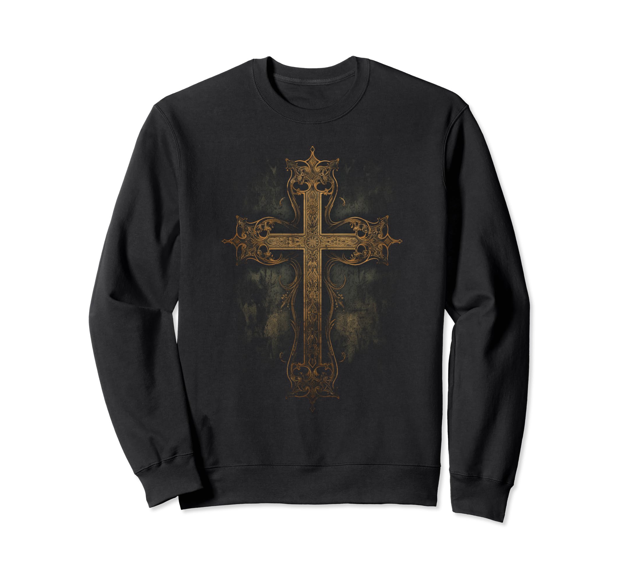 Cross Distressed 90S Goth Grunge Vibes 7 Sweatshirt - Graphic Print Unisex - T-Shirt, Sweatshirt, Hoodie
