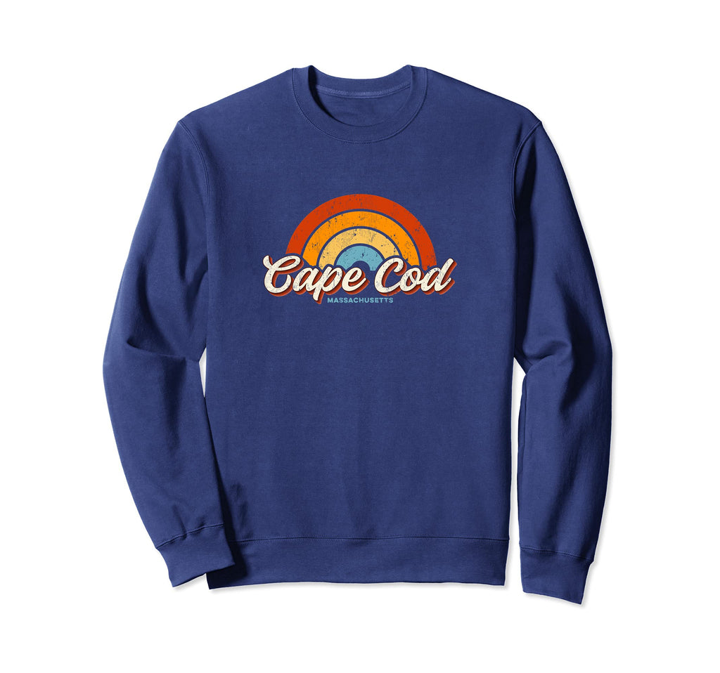 Cape Cod Massachusetts Ma Rainbow 70S Sweatshirt - Streetwear Style Unisex - T-Shirt, Sweatshirt, Hoodie