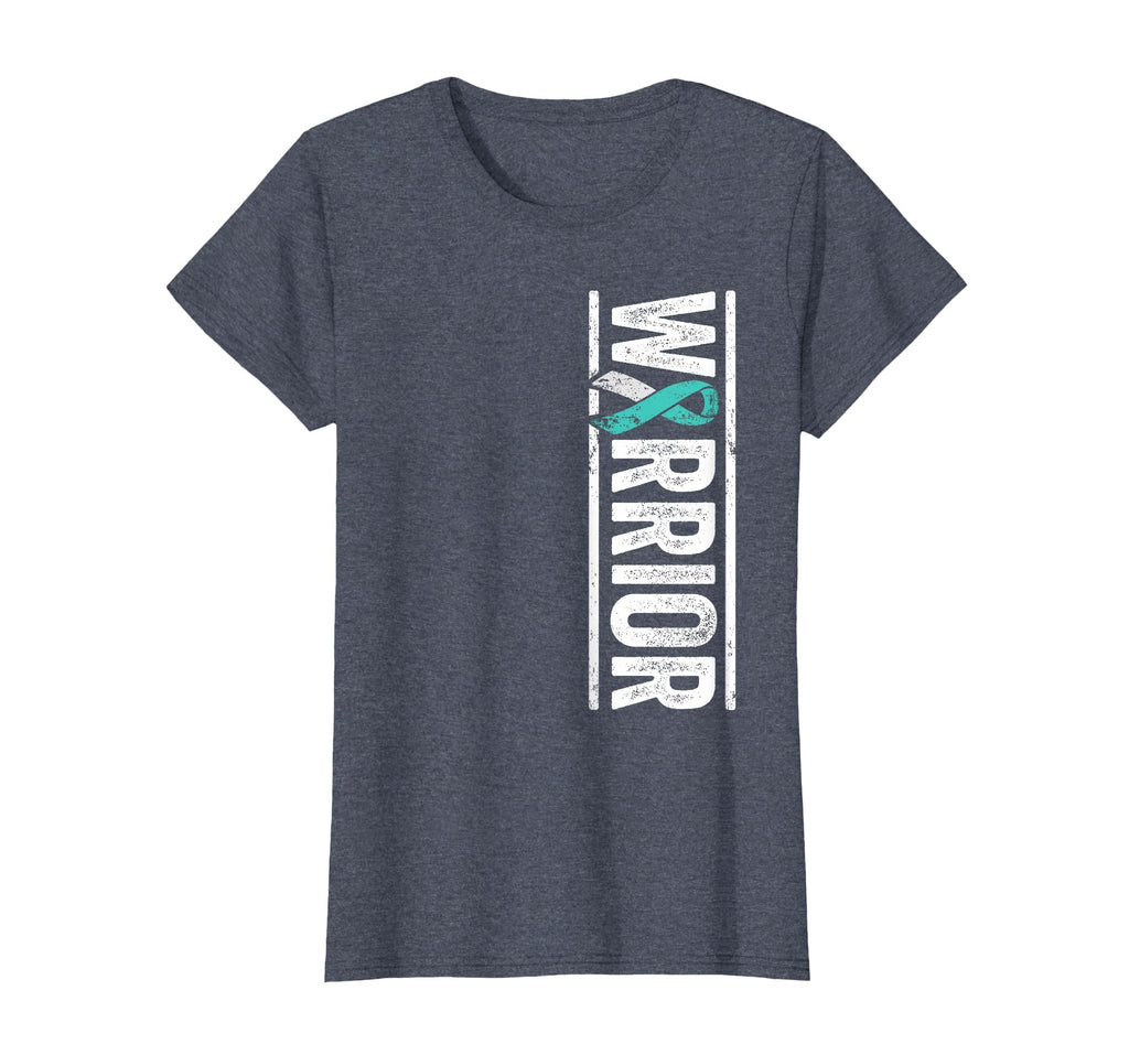 Cervical Cancer Warrior Sideways Teal T-Shirt - Trendy Graphic Men Women - T-Shirt, Sweatshirt, Hoodie