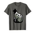 Yawning Cat Silhouette Sunset Floral T-Shirt - Trendy Graphic for Adults - T-Shirt, Sweatshirt, Hoodie