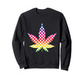 Weed Psychedelic Marijuana Leaf Sweatshirt - Fun Novelty Design Men Women - T-Shirt, Sweatshirt, Hoodie