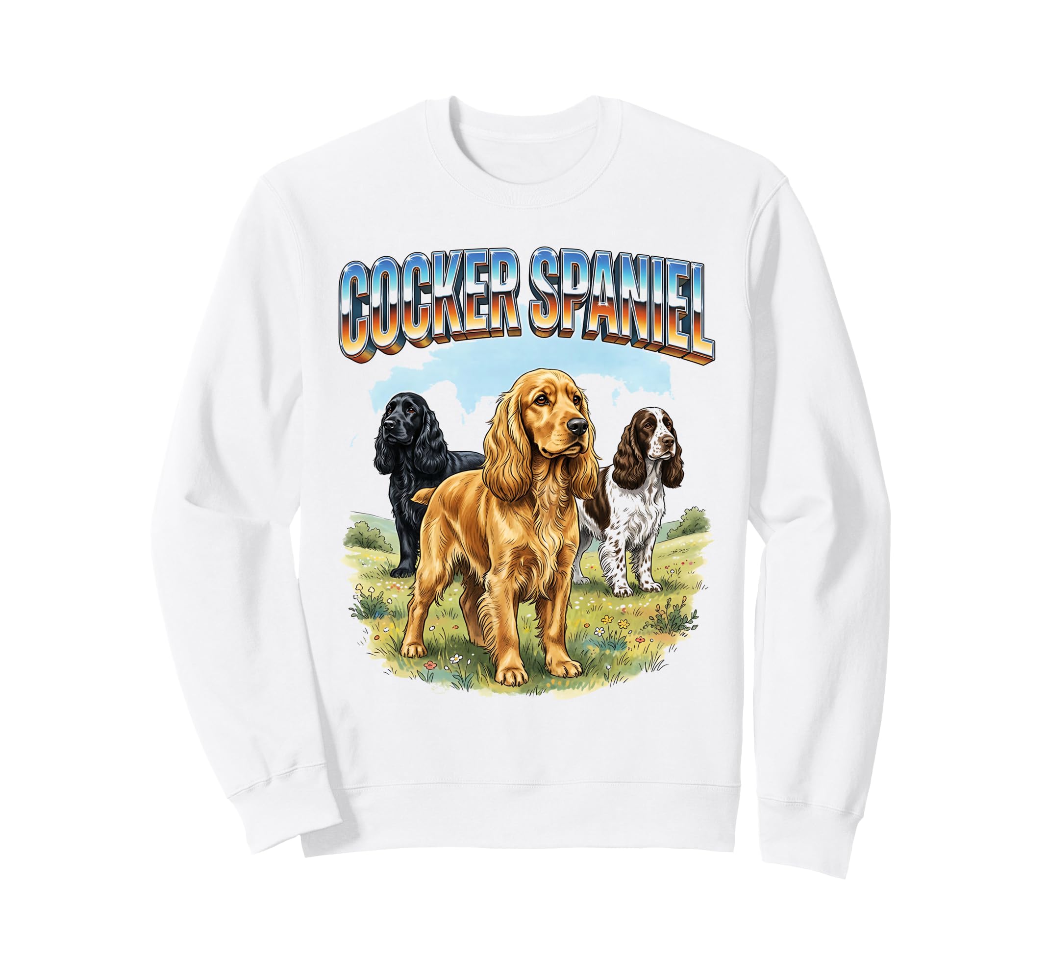 Cocker Spaniel 90S Dog Lover 80S Sweatshirt - Trendy Graphic Men Women - T-Shirt, Sweatshirt, Hoodie