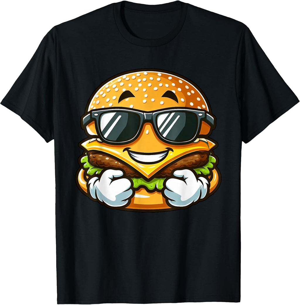 Cool Hamburger Cheeseburger with Sunglasses - Adult & Kids T-Shirts, Sweatshirts & Hoodies apparel design preview 1